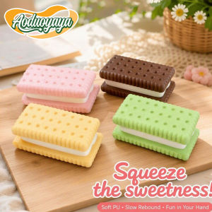 Aoduoyaya Soda Biscuits Squishy Toys PU Slow Rebound Squeeze Toy Simulated Cookie Stress Relief Fidget Toys