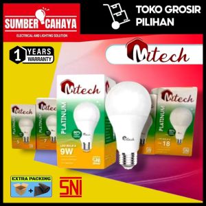 Mitech Platinum 5 7 9 12 15 18 21 WATT  Bohlam Lampu Led A Bulb Garansi 1 Tahun Murah Berkualitas SNI