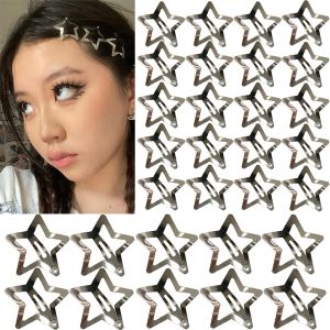20 PCS Sparkling Star Hair Clips Snap Hair Accessories Non Slip Clips for Girls Women Metal Hair Clip Star Hair Barrettes Stars Hair Clips for Women Stars Hair Clip