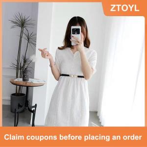 【ZTOYL】 Pearl Buckle Belt PU Leather Dress Skirt Waist Elastic Thin Women Belts Ladies Waistband Accessories