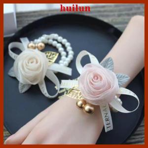 huilun Exquisite Beautiful Bridesmaid Bracelet Romantic Rose Wristband Small Fresh Ribbon Bracelet Fashion Jewelry Accessories Gifts