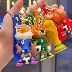 2026 FIFA World Cup Mascot Keychain Football Fan Souvenir Charm 3D Cartoon Design