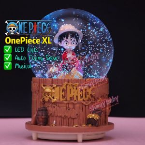 ONEPIECE Musical Crystal Ball With Music & Light Snow Globe Musical Box (Local Seller)