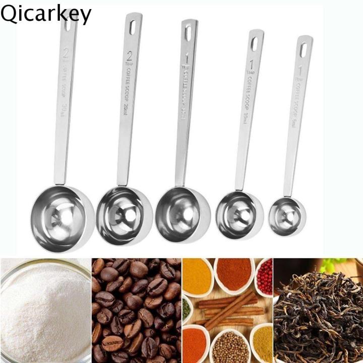 OPEAREY Stainless Steel Measuring Spoon 5/10/15/20/30ML Blending Powder Spoon Durable Thicken Coffee Scoop Powdered Milk