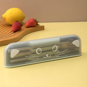 GFNIE6 3 Pcs/Set with Storage Box Travel Cutlery Set Anti-slip 304 Stainless Steel Flateware Set Portable Reusable Student Tableware Set Office