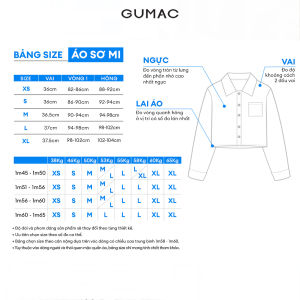 Áo sơ mi nữ basic cơ bản trơn tay ngắn nẹp đôi lai bầu màu trắng - be kem thời trang GUMAC BAE00004