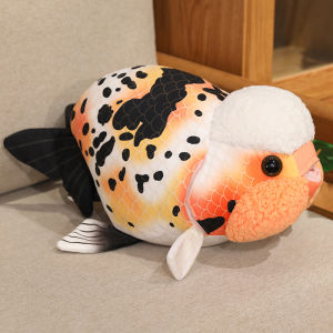 JOJO CASTLE 50cm Simulation Ranchu-Goldfish Plush Toy Stuffed Toy Goldfish Big Head Doll Soft Pillow for Zoo Park Souvenir Lovely Lan Shou Animal Plushie