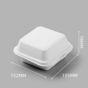 10pcs Disposable Bento Cake Box Clamshell Take Out Food Containers Burger Compostable Hinged Container