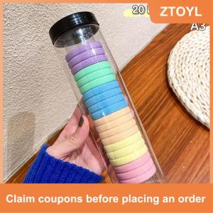 【ZTOYL】 20 cái hộp Đóng Hộp Vòng Khăn Đàn Hồi Cao Liền Mạch Đơn Giản Màu Sắc Rắn Tóc Vòng Đuôi Ngựa Chủ Tóc Dây Thừng Phụ Kiện Tóc