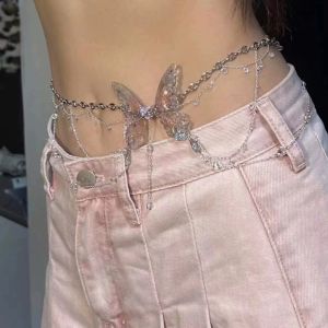 MUMU Butterfly Waist Chains Elegant Advanced Body Jewelry Fashion Waist Accessory Hip Chain for Women
