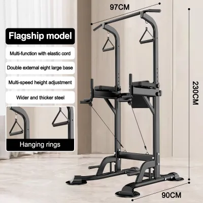 Multifunctional Fitness Pull Up Station Tower with Adjustable Height Durable Power Dip Gym Home Bar Exercise Stand Equipment Suitable for Family Home Gym & Personal Strength Building