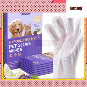 PET Deodorizing Pet Glove Wipes No Rinse Cat&Dog Cleaning Wipes 20pcs