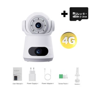 V380 4G SIM Camera Indoor PTZ 4K 8MP HD Dual Screen Human Tracking Smart Home Security CCTV Digital Baby Monitor