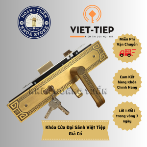 [QUÀ TẶNG ĐI KÈM] KHÓA CỬA ĐẠI SẢNH VIỆT TIỆP GIẢ CỔ  LẮP CỬA GỖ CỬA THÉP VÂN GỖ CỬA SẮT. HÀNG KHÓA VIỆT TIỆP CHÍNH HÃNG.