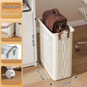 Folding dirty clothes basket bathroom laundry basket dirty clothes storage basket multifunctional wheeled storage basket