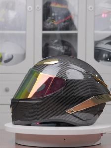 Electric Motorcycle Helmet Electric Bicycle Helmet New carbon fiber pattern electroplated gold tail wing tip Electric Bicycle Helmet