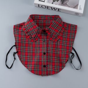 MUMU Thiết kế xếp ly Cổ áo giả Họa tiết da báo kẻ sọc Phong cách đa dạng. Cổ áo trang trí nửa cổ Có thể tháo rời Loại áo kiểu nửa tay Cổ áo blouse Dành cho áo len