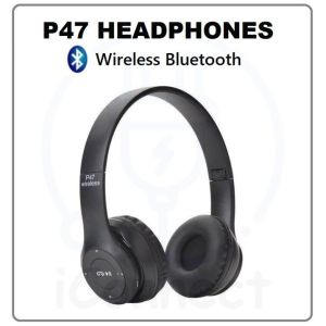 P47m fon inga kucing wireless Bluetooth cute led RGB light dilipat dengan mic bass HiFi stereo pengurangan bunyi inga kalis air ruija