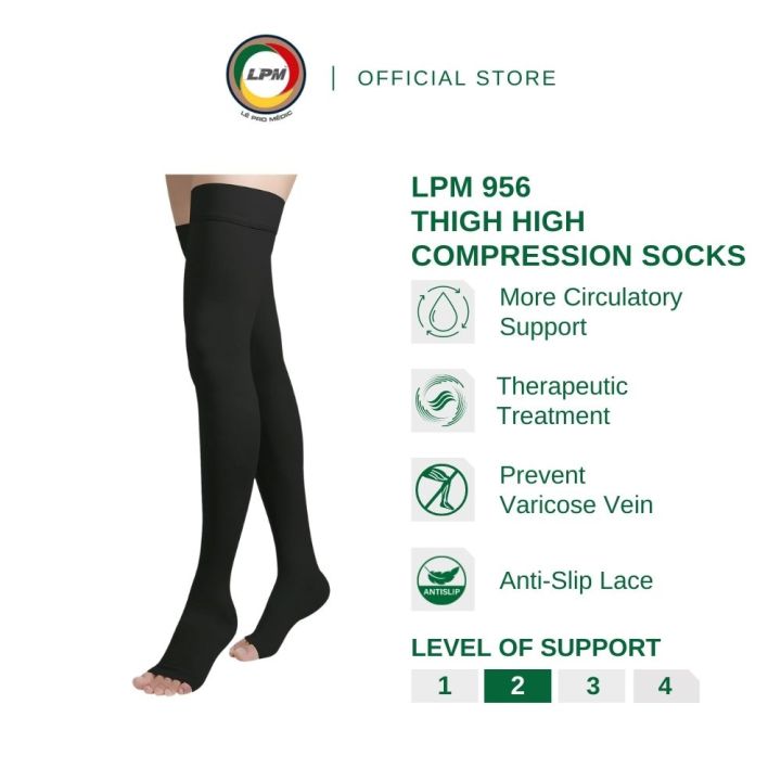 LPM Compression Socks 956TH Thigh High Compression Stocking 20-30 mmHg  Relief Varicose Vein