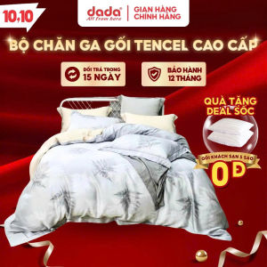 Bộ chăn ga 6 món Lụa Tencel cao cấp DADA drap lụa 100%Tencel mềm mịn mát nhiều kích thước