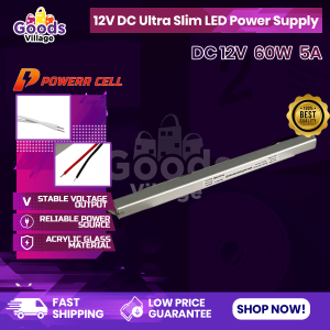 Ultra Slim Indoor Power Supply DC 12v 5A / 60 Watts Led sign signage Cctv / Piso / Net Vendo Wifi / Led Power Supply