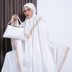Mukena Wanta Remaja Aesthetic Model Mutiara Silk Velvet Premium Terbaru 2025 Bahan Adem