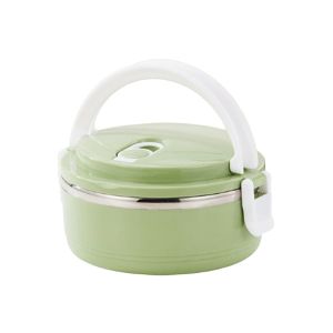 BHYJGD Round Insulated Lunch Box Stainless Steel Stackable Food Container Box Durable Large Capacity Food Thermal Jar for StudentsOffice Worker