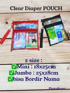 FawnG Handamade - Clear Diaper POUCH / Travel POUCH / Tas POPOK Travel / Pouch Bayi
