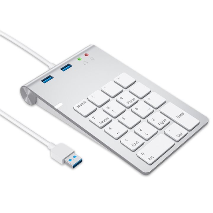 Usb numeric keypad 18 keys with usb 3 0 port and audio adapter for mini