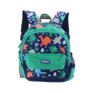 Úc smiggle trẻ em đi học Ba lô bé trai màu xanh Thế Giới Khủng Long mát mẻ trẻ em 11 inch 1-3 tuổi