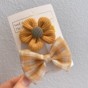 ALENADAY - Jepitan Rambut Korea Anak Perempuan Lucu Jepit Murah 1 Set 2 Pcs Motif Bunga Daisy KCR10