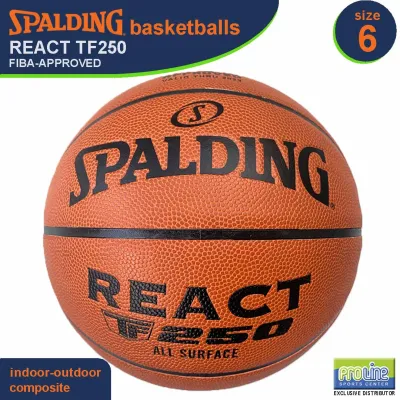 SPALDING React TF250 FIBA-Approved Original Indoor-Outdoor Basketball Size 7 & Size 6