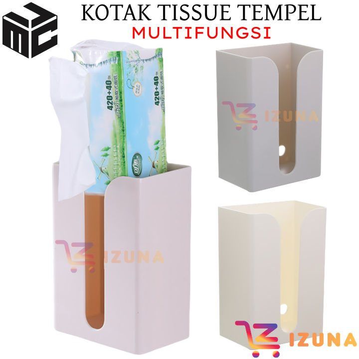 [IZUNA]KOTAK TISSUE TISU TEMPEL DINDING / TEMPAT TISU TEMPEL DINDING MULTIFUNGSI UNTUK DAPUR / TOILET / TEMPAT TISU / RAK TISU