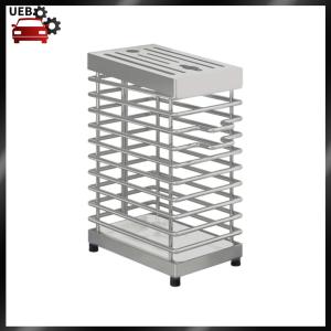 [Ueb Wholesale Mall] Stainless Steel Holder Space Saving Kitchen Stand with Slots Countertop Storage Hollow Iron Wire Chef Accessories Home Items