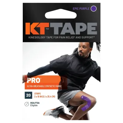KT Tape Pro - 20 Pre-Cut Strips | Sports tape | Recovery tape | Muscle support | Pain relief