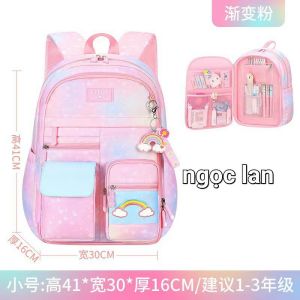 Balo Cầu Vòng Cho Học Sinh Tiểu Học Cấp 2 Nhiều Ngăn Siêu Nhẹ Phong Cách Hàn Quốc Cho Bé Gái Mẫu Mới 2023 Trùm Sỉ Gia Thành