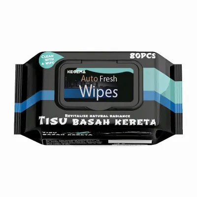 KEGEMA Auto Fresh Wipes 80pcs Tisu Basah Kereta Car Interior Cleaning Wet Wipes for Dashboard Leather Seat