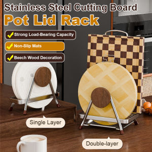 Shelf Cutting Board Stand Chopping Board Stainless Steel Countertop Vintage Styling Organize Cleaning Utensils Chopping Board Rack Nonslip Foot Mat Beechwood Decoration