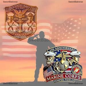 [COD] SweetBabiese 250th-Anniversary-U.S.-NAVY Commemorative Pin Marines Collectible Badge Gift For Veterans Active Duty Military Collectors