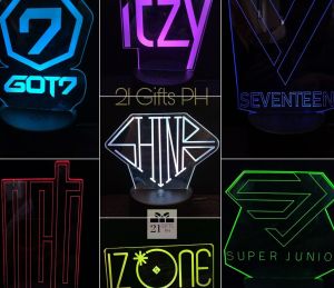 KPOP GROUPS - NCT SEVENTEEN ITZY IZONE SHINEE GOT7 SUPER JUNIOR 3D ACRYLIC LED LAMP NIGHT LIGHT TABLE DESK LAMP