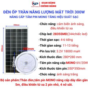 [0Đồng Vận Chuyển]Đèn led Năng Lượng Mặt Trờiđèn năng lượng mặt trời trong nhàđèn năng lượng chống lóa 100W 200W 300W NHẬT PHONG SOLAR trang trí tết 2026 noel đèn cảm biến tự động sángVỏ NhômDây Dài 5M Chống Nước IP67BH 2 năm