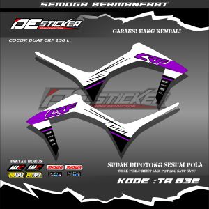 Striping Stiker Variasi Motor CRF 150 L Semifull Sudah Dipotong Presisi Sesuai Body Motor Keren Simpel Kode TA632