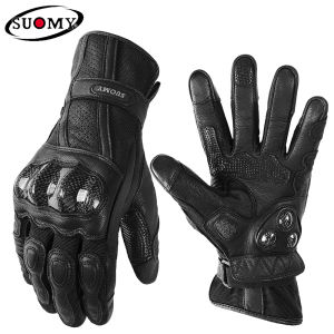 Suomy Women Pink Goatskin Motorcycle Gloves Lady Long Full Finger Scooter Electric Bike Glove Cycling Racing Motocross Luvas XS