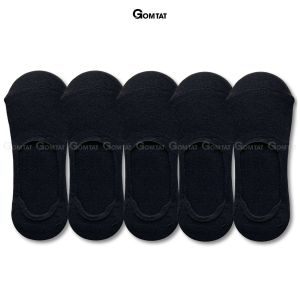 Combo 5 đôi tất nam mang giày lười GOMTAT chất liệu cotton thoáng mát êm chân có đệm cao su chống tuột gót - TAT-LUOI-02-CB5