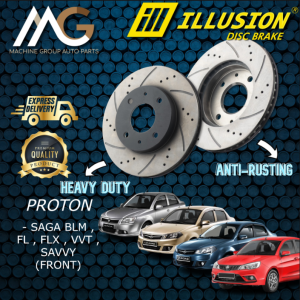 Illusion Proton Saga VVT (2016-2018) BLM FL FLX Savvy Front (Depan) Sport Disc Brake Rotor & Brembo Brake Pad 100% Original Anti Rusting