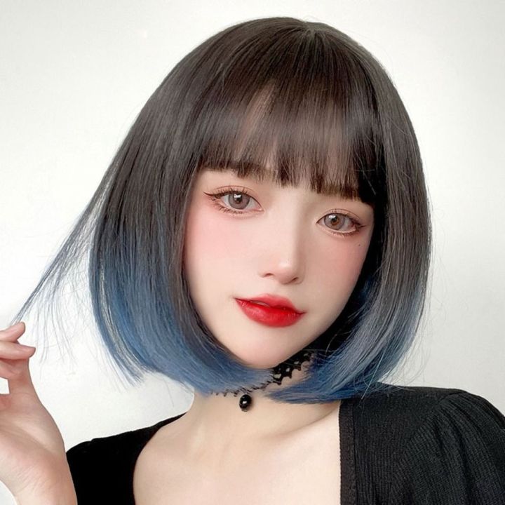 YOUYO Korean Style Highlights Synthetic Wigs Hip Hop Hair Extension