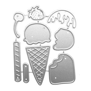 Ice Cream Metal Cutting Dies for DIY Scrapbook Cutting Die Paper Cards Embossed Decorative Mold for Theme Invitation