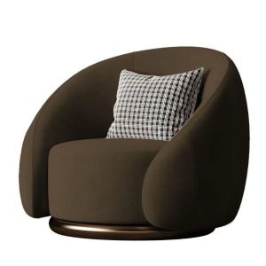 AUREO Odi Light Luxury Arc Rotating Sofa Chair Modern Simple Living Room Balcony Leisure Chair Single Fabric Chair