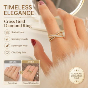 Womens Fashion Personalized Super Shiny Ring Gold Diamond College Style Open Zirconia