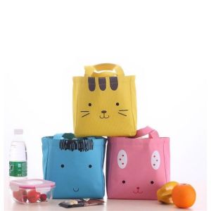 กระเป๋าเก็บอุณหภูมิ กระเป่าเก็บอาหาร กระเป๋ารักษาอุณหภูมิ รูปหน้าสัตว์🌡รุ่นหูรูด
